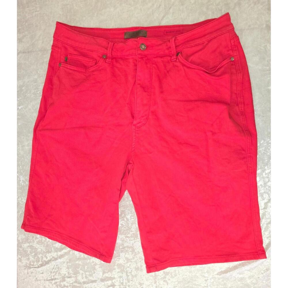 Judy Blue "Red Alert" Tummy Control Red Bermuda Shorts 4X